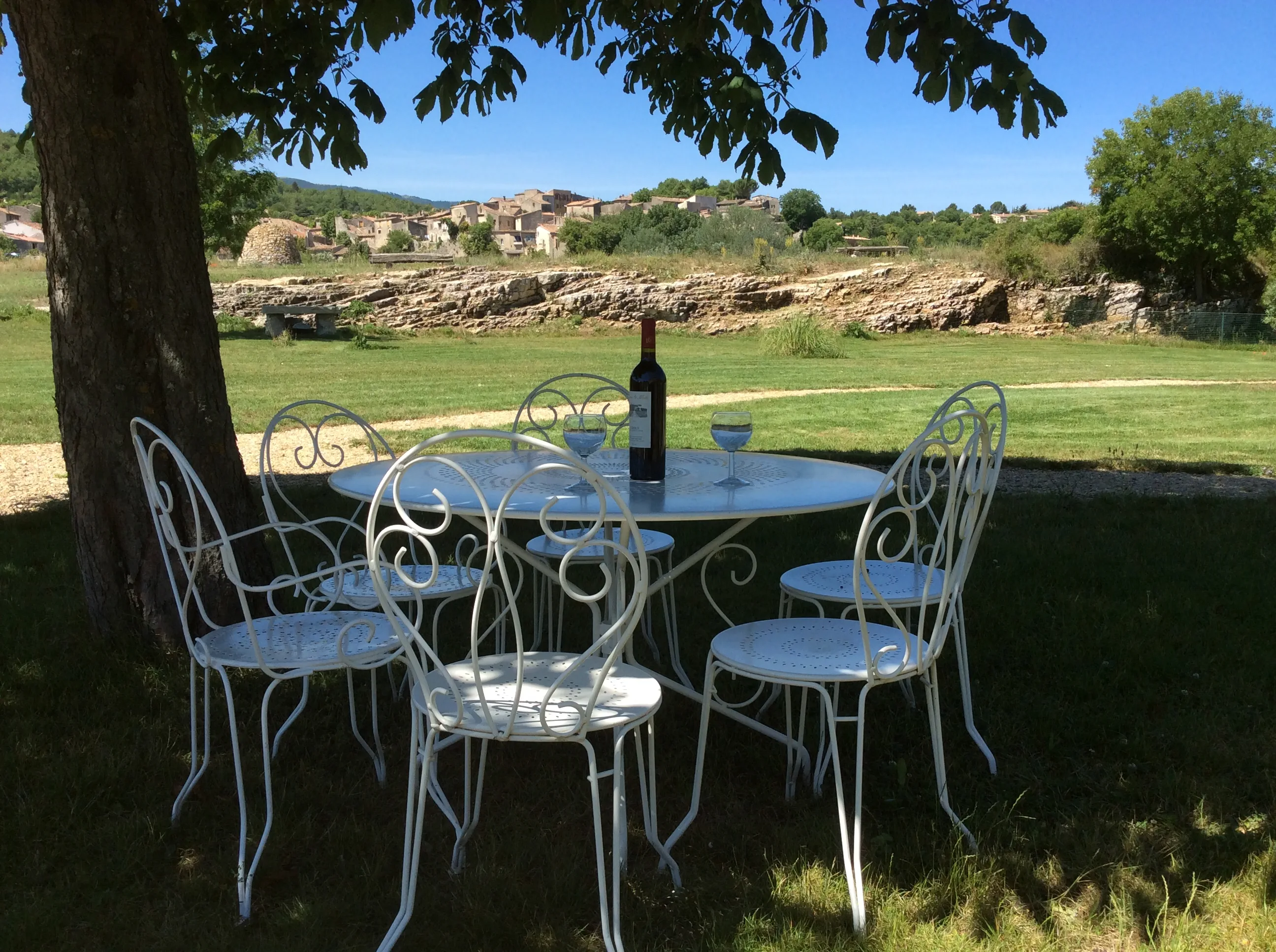 Salon de jardin sous le marronnier